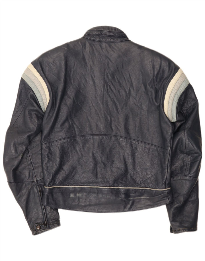 Dainese Herren-Leder-Racer-Jacke IT 50 Medium Navy Blue Colourblock