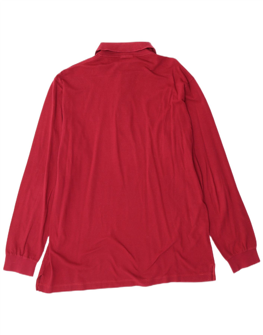 SERGIO TACCHINI Herren-Langarm-Poloshirt aus mittlerer kastanienbrauner Baumwolle