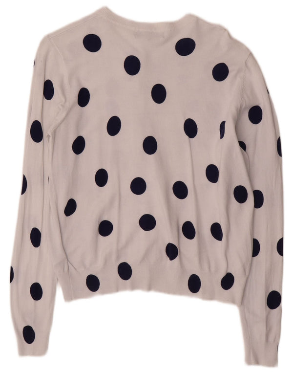 Marks & Spencer Damen-Cardigan-Pullover UK 16 Große weiße gepunktete Viskose