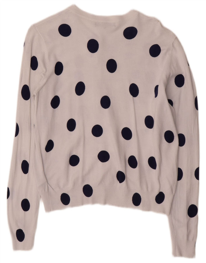 Marks & Spencer Damen-Cardigan-Pullover UK 16 Große weiße gepunktete Viskose