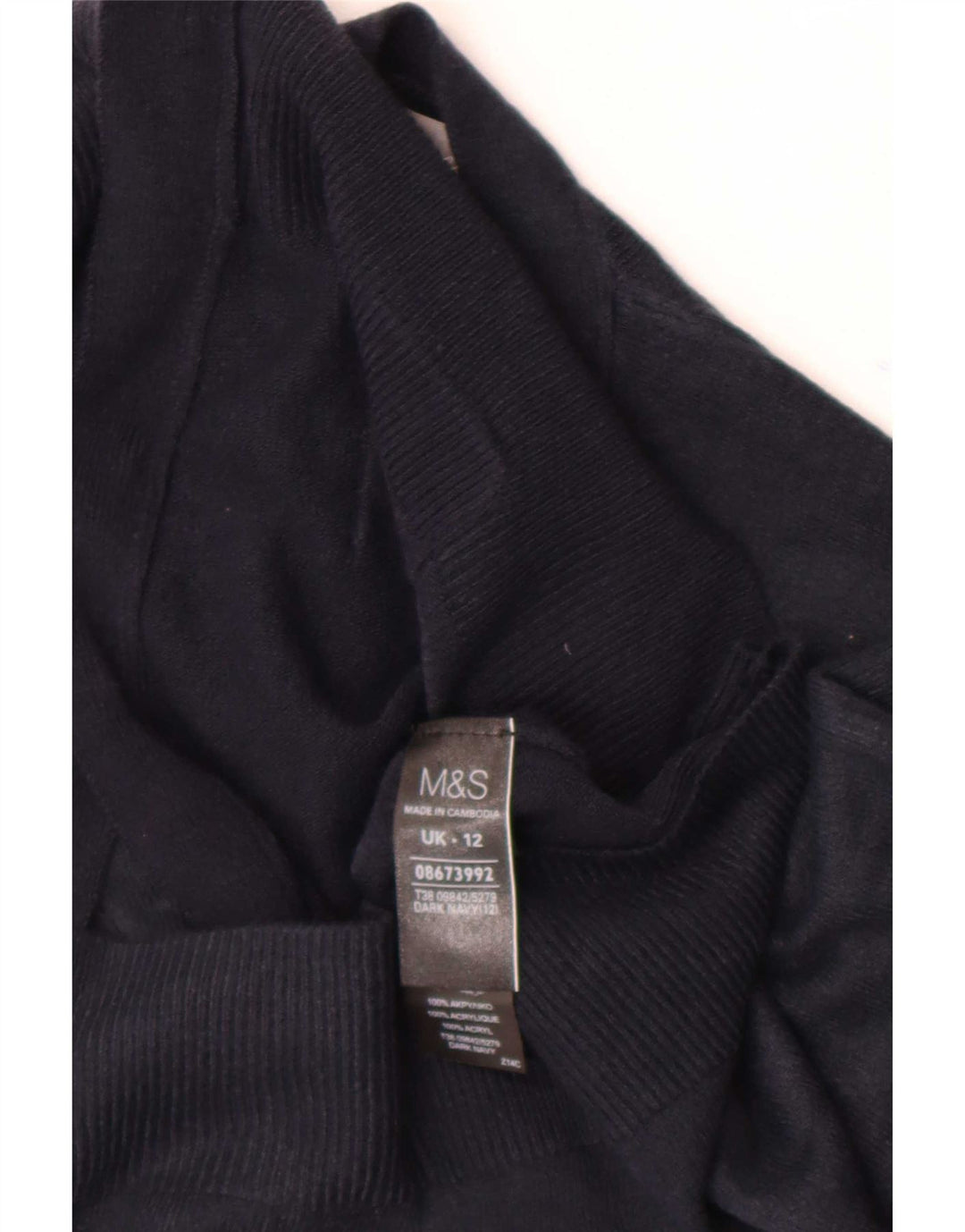 Marks & Spencer Damen Crop Cardigan Pullover UK 12 Medium Marineblau Acryl