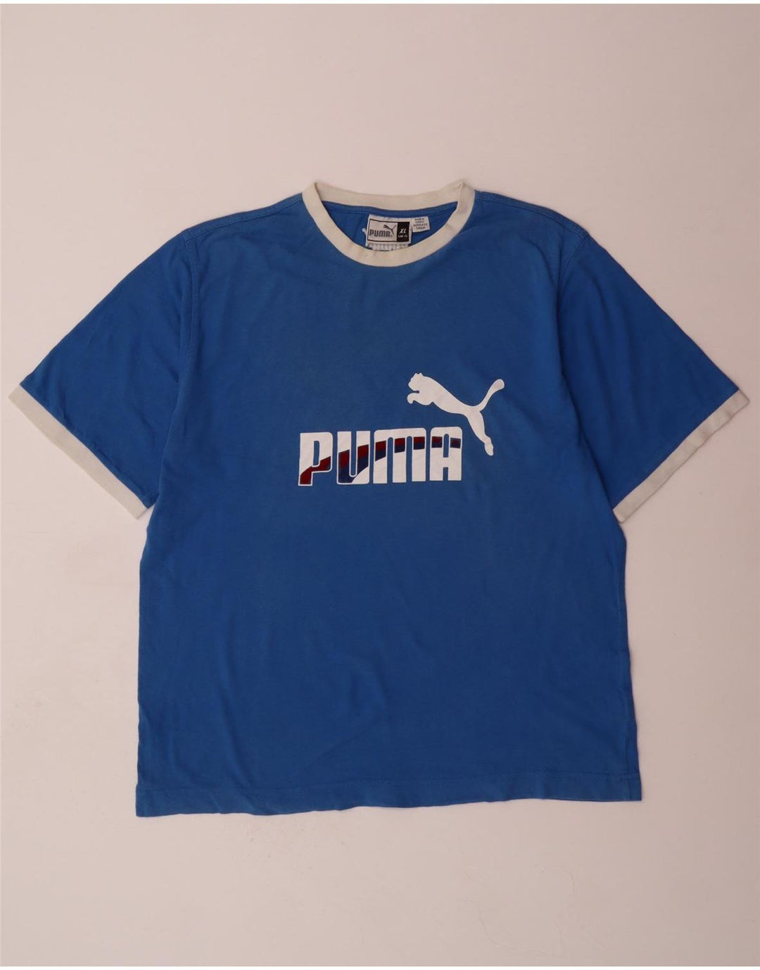 PUMA Herren Grafik T-Shirt Top XL Blau Farbblock
