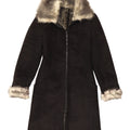 Vintage Damen Sherpa Overcoat IT 40 Small Schwarz