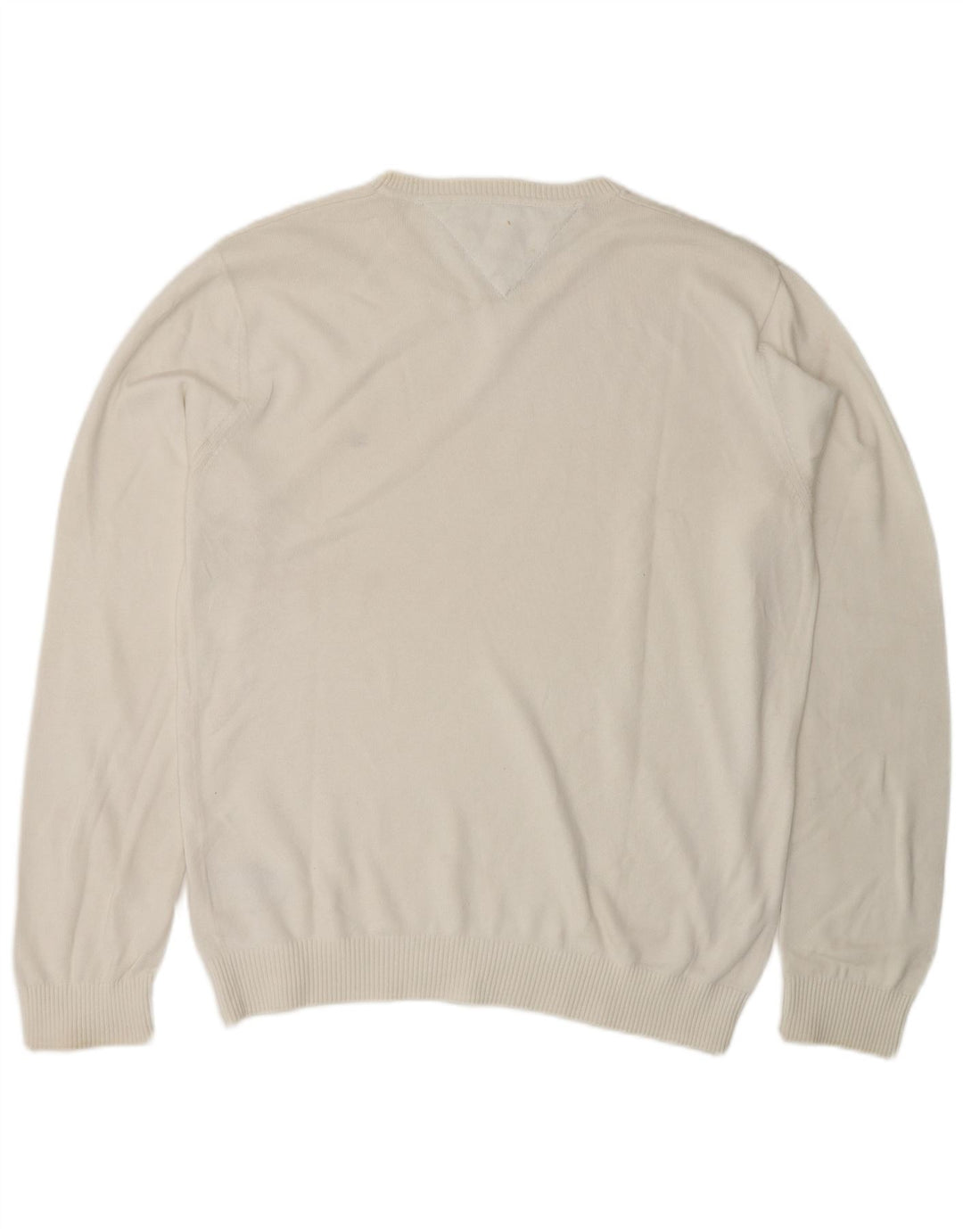 Tommy Hilfiger Herren-Pullover mit Rundhalsausschnitt, mittelweiße Baumwolle