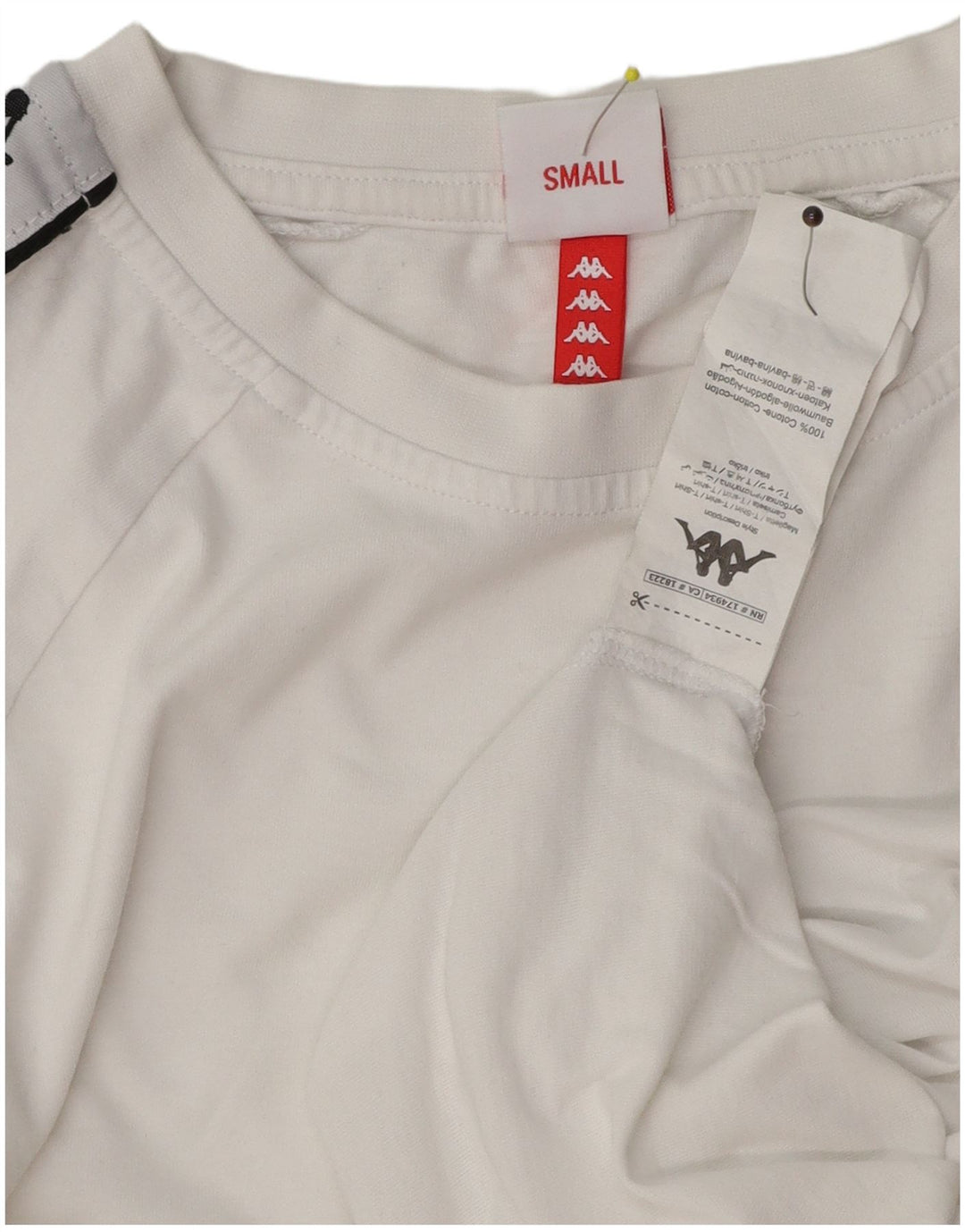 Kappa Herren-T-Shirt mit Grafik, Größe S, weiße Baumwolle