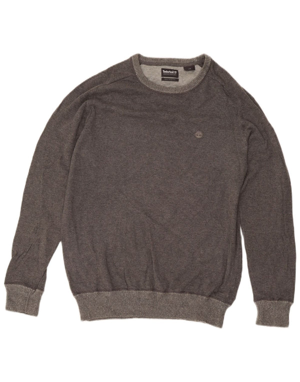Timberland Herren-Pullover mit Rundhalsausschnitt, groß, graue Baumwolle