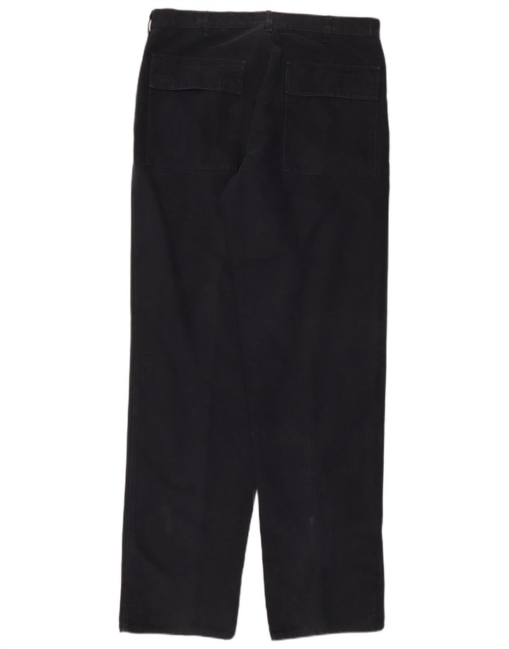 ARMANI Herren gerade Chinohose EU 52 XL W36 L36 Marineblau Baumwolle