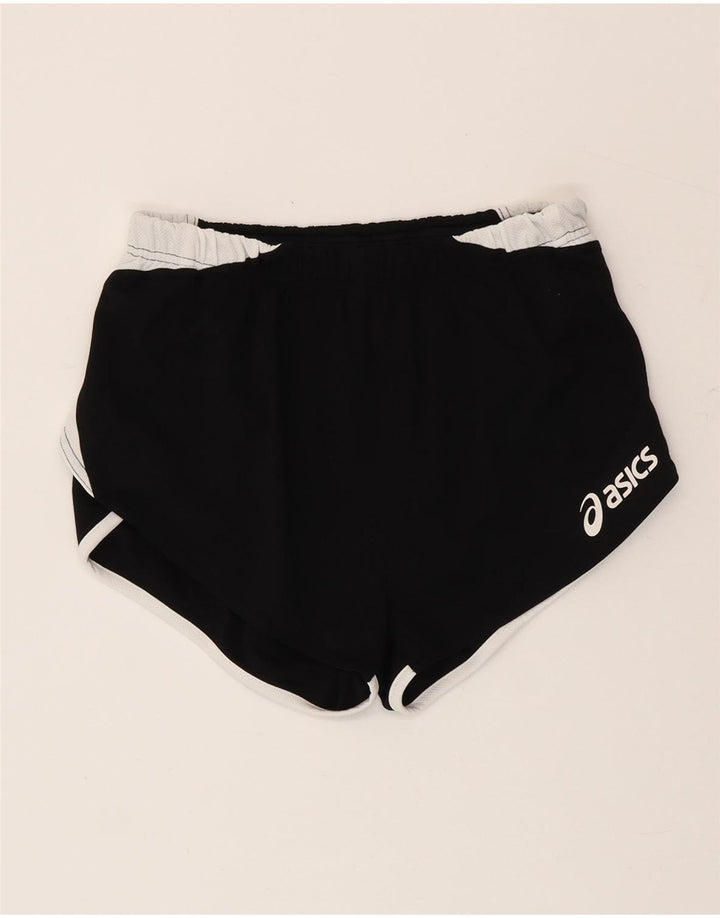 Asics Damen Sportshorts UK 12 Mittelschwarzes Colourblock-Polyester