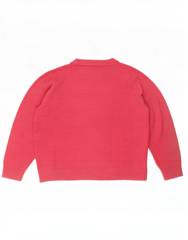 Marks & Spencer Damen-Pullover, übergroß, Rundhalsausschnitt, Gr. 18, XL, Rosa