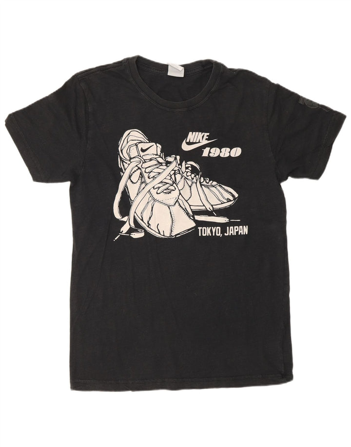 Nike Herren-T-Shirt mit Grafik, mittelgroß, schwarze Baumwolle