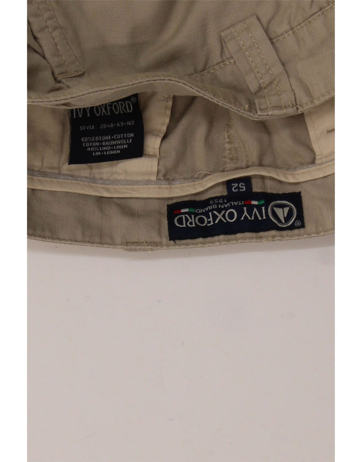 IVY OXFORD Herren Cargoshorts IT 52 XL W38 Beige Baumwolle