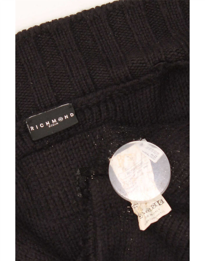 Richmond Damen Strickjacke UK 20 2XL Schwarze Wolle