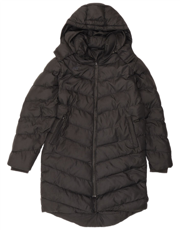 New Balance Damen Kapuzen-Übergröße, gepolsterter Mantel, UK 14, Mittelschwarz