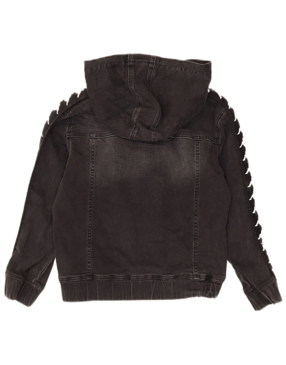 Kappa Jungen-Jeansjacke mit grafischer Kapuze, 7–8 Jahre, Grau
