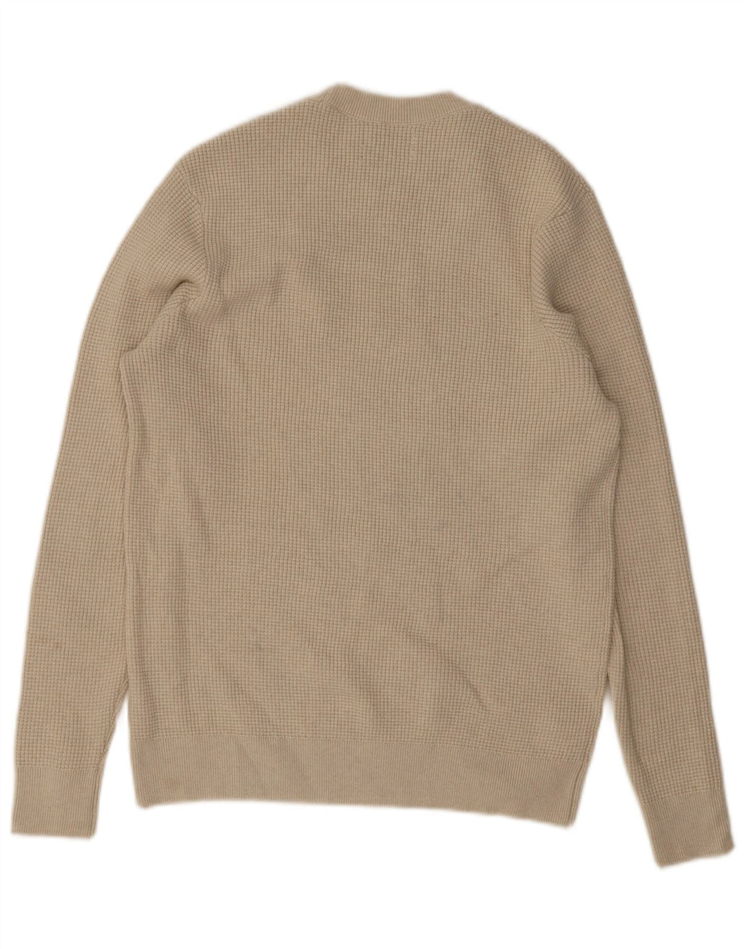 Marks & Spencer Herren-Pullover mit Rundhalsausschnitt, Größe S, beige, Polyester