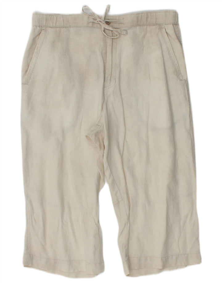 MARKS & SPENCER Herren Blue Harbour Bermudashorts W32 Mittelbeige Leinen