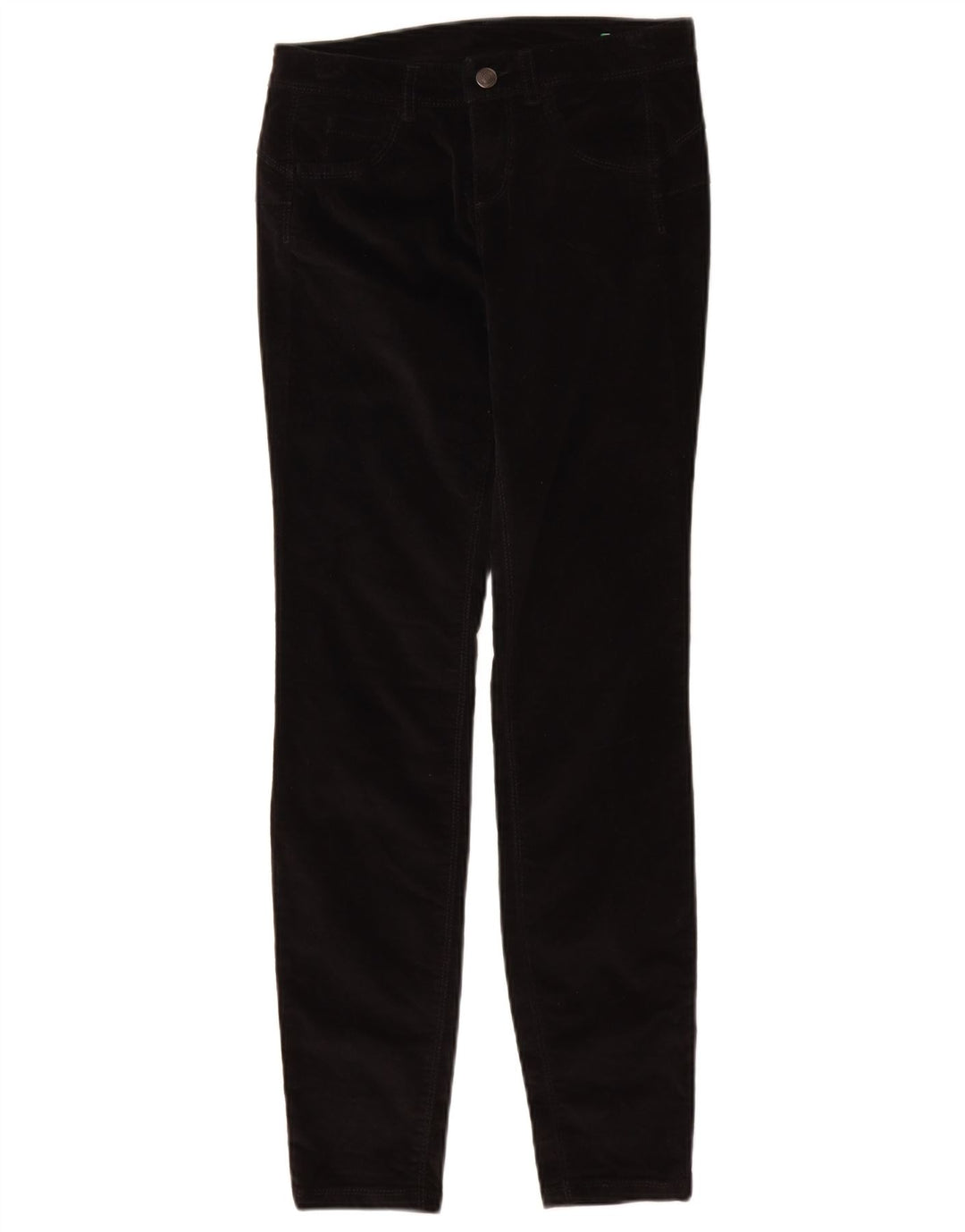 BENETTON Damen Slim Cordhose W26 L29 Schwarz