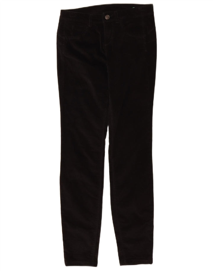 BENETTON Damen Slim Cordhose W26 L29 Schwarz
