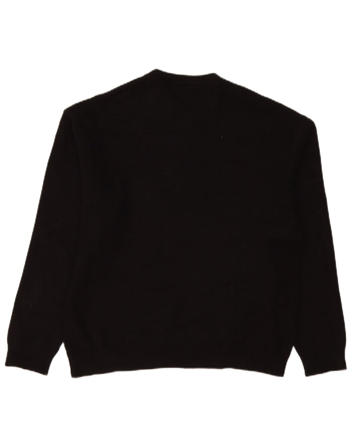 Zara Herren-Pullover mit Rundhalsausschnitt, groß, schwarze Viskose