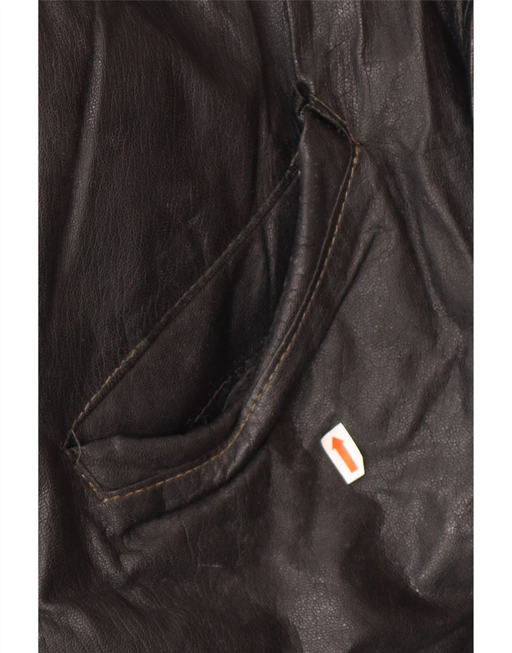VINTAGE Herren Lederjacke IT 50 Großes schwarzes Leder