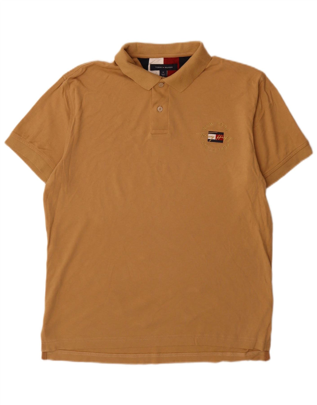 Tommy Hilfiger Herren-Poloshirt mit normaler Passform, mittelbraune Baumwolle