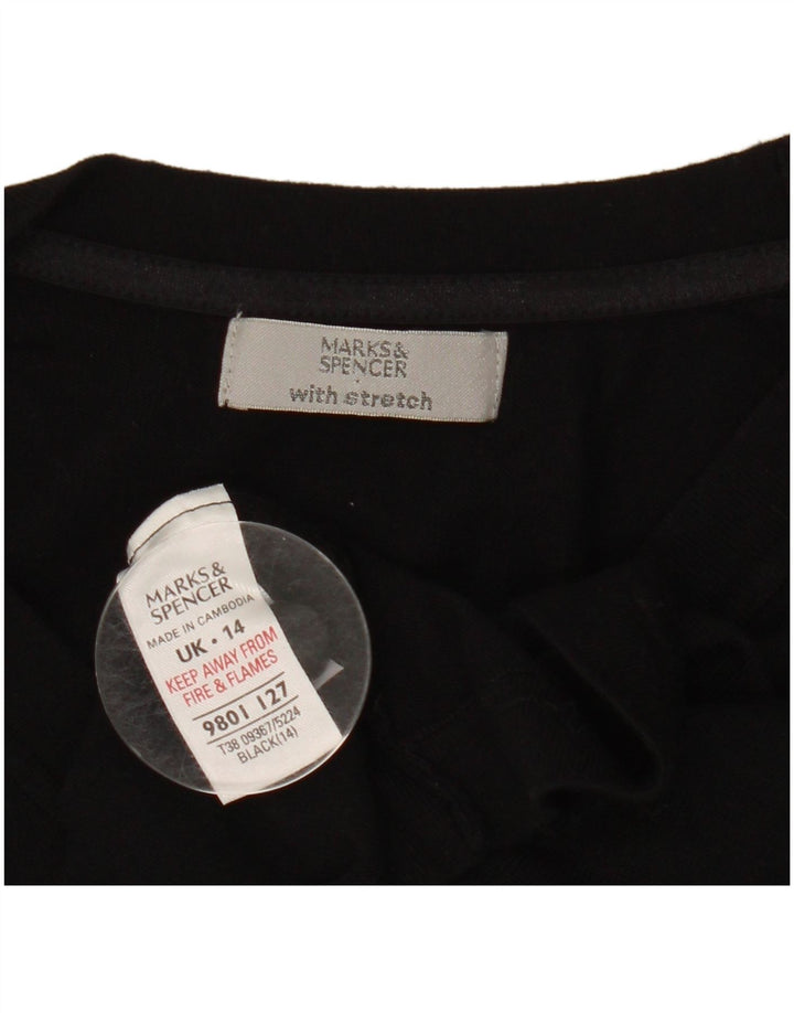 Marks & Spencer Damen Bolero Top UK 14 Mittelschwarze Viskose