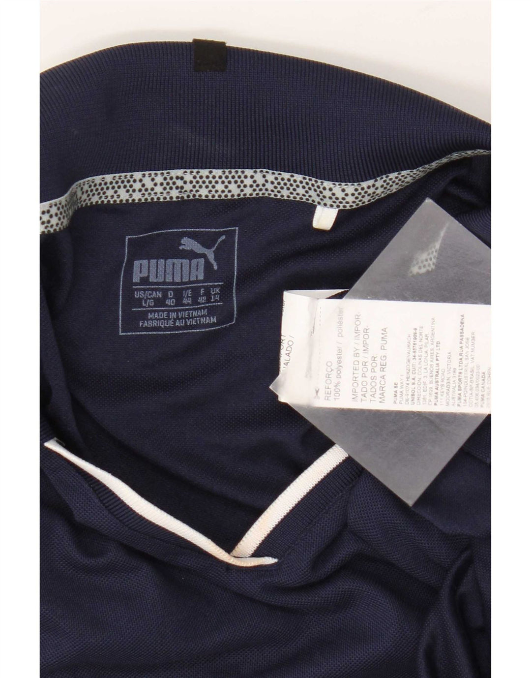Puma Damen Poloshirt UK 14 Large Marineblau Polyester