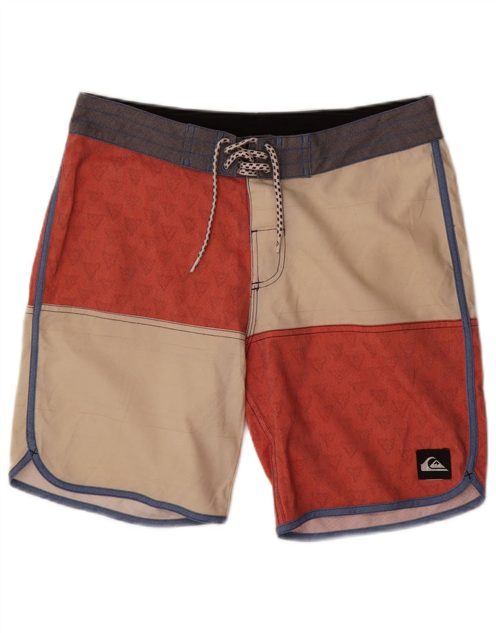 Quiksilver Herren-Badeshorts aus mittelrotem Colourblock-Polyester