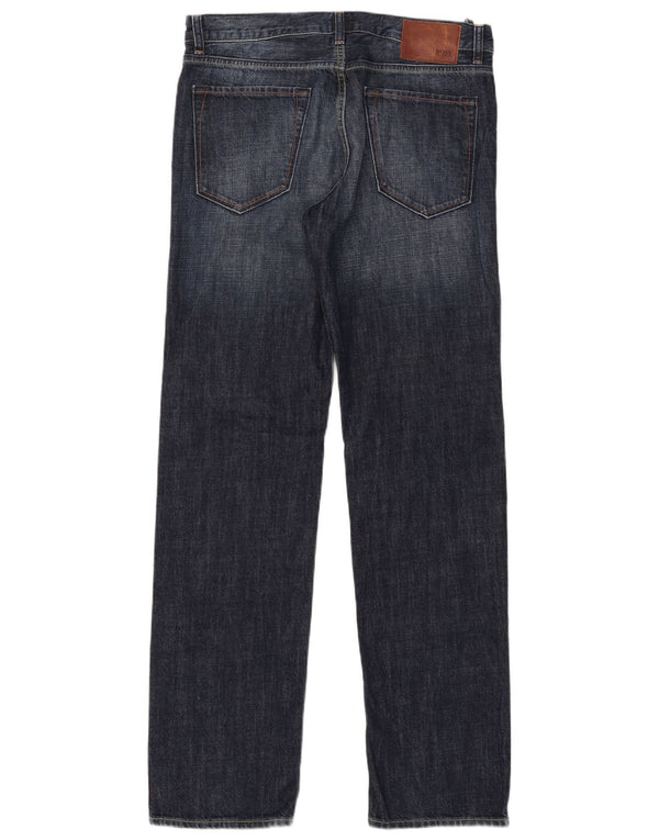 Hugo Boss Herren Straight Jeans W34 L34 Blaue Baumwolle