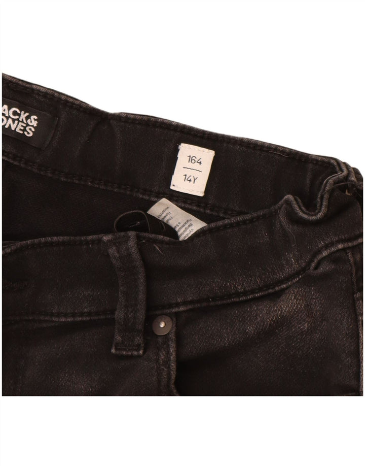 JACK & JONES Jeansshorts für Jungen, normal, 13–14 Jahre, W26, schwarze Baumwolle