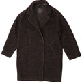 Levi's Damen Übergroßer Mantel UK 10 Small Schwarzes Fischgrätenmuster aus Polyester