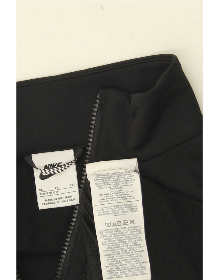 Nike Jungen Grafik-Trainingsanzug-Top-Jacke, 13–14 Jahre, XL, schwarzes Polyester