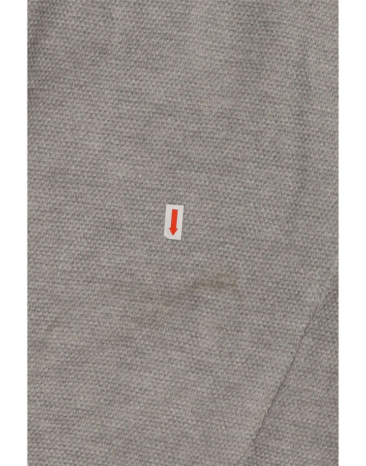 Zara Herren-Pullover mit Rundhalsausschnitt, XL, graue Baumwolle
