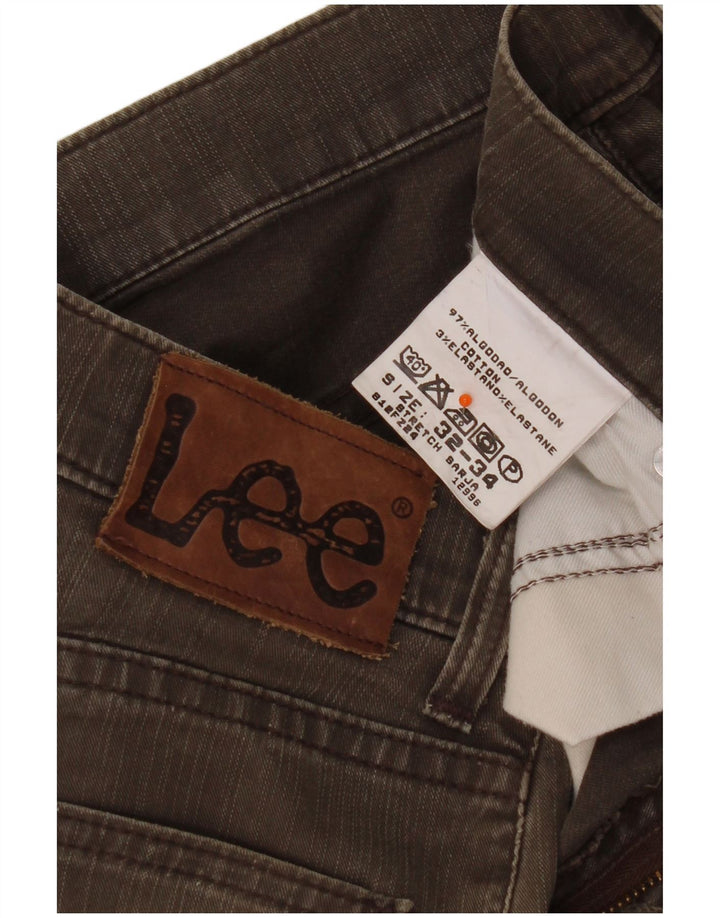 Lee Herren Straight Jeans W32 L29 Braune Baumwolle
