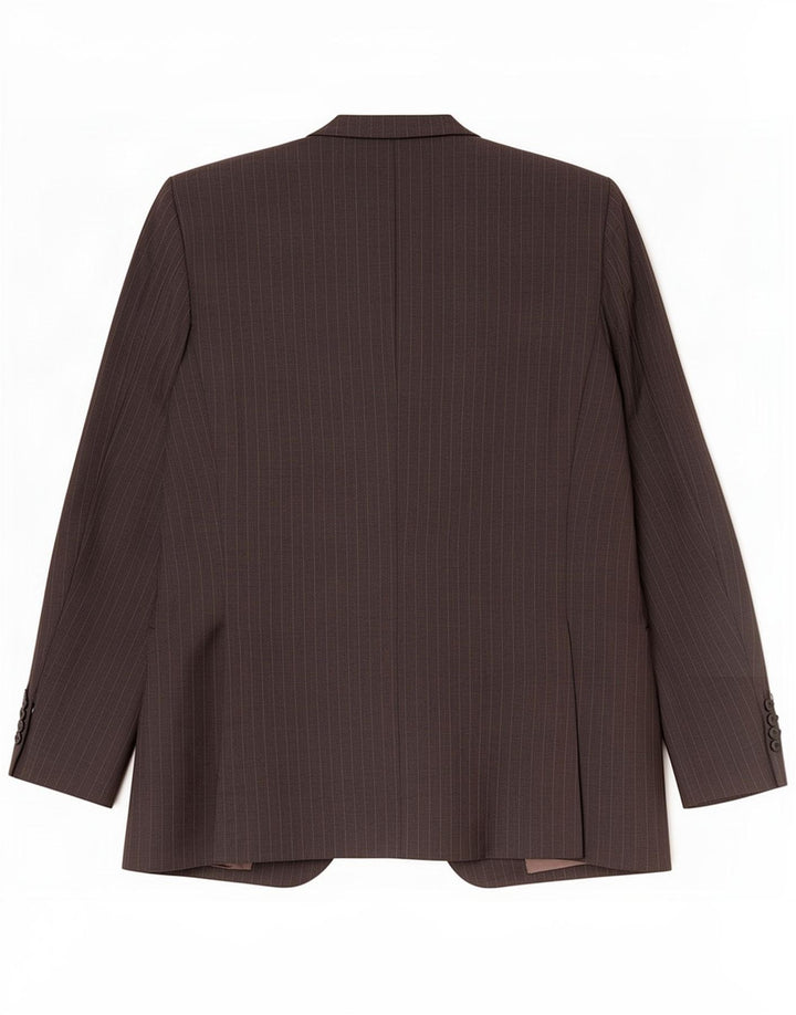 Trussardi Herren-Blazer mit 3 Knöpfen IT 52 XL, grau gestreifte Schurwolle