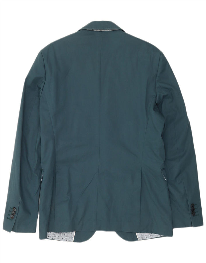 Zara Herren-Blazer mit 2 Knöpfen, EU 50, mittelblaues Polyester