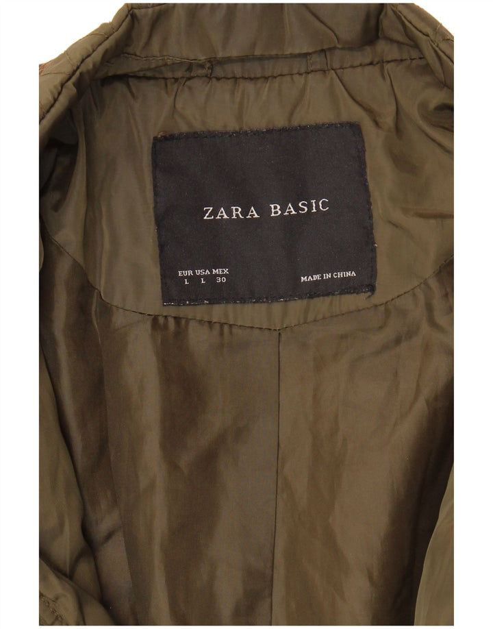 Zara Damen Militär-Steppjacke UK 16 Large Khaki
