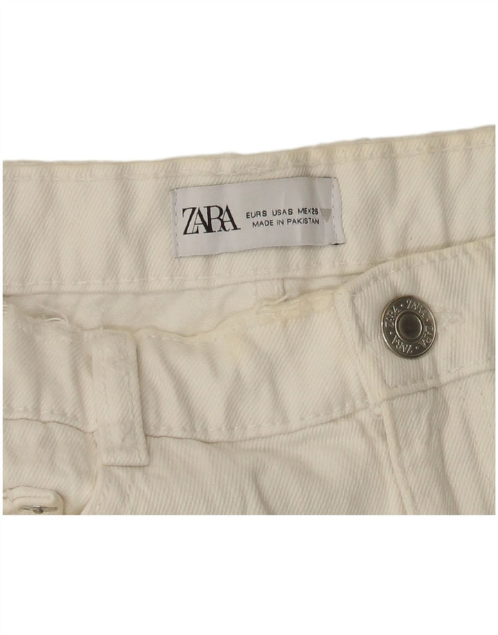 Zara Damen Jeansshorts Small W26 Weiß