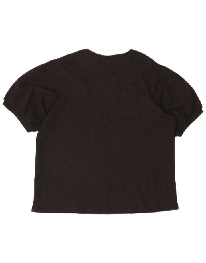 Marks & Spencer Damen Bluse Top UK 18 XL Schwarz Polyester
