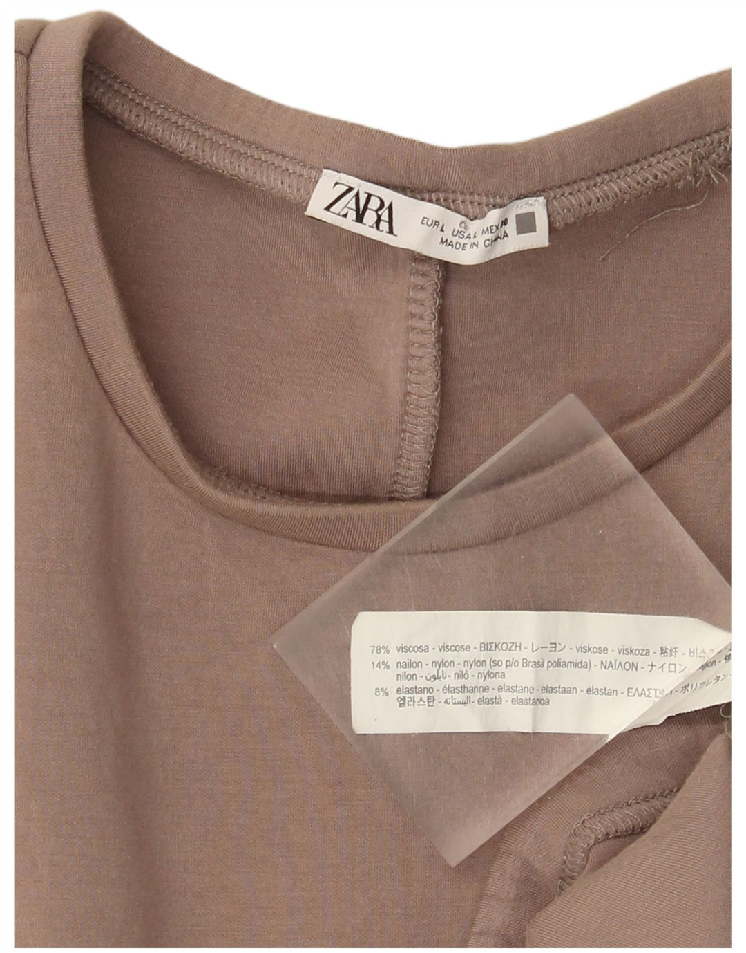 Zara Damen Sweatshirt Pullover UK 16 Large Braune Viskose