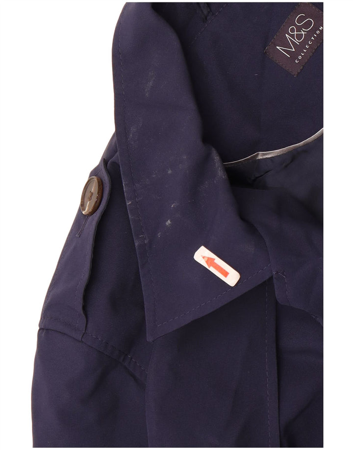 Marks & Spencer Damen Kurzer Trenchcoat UK 22 3XL Marineblau Polyester
