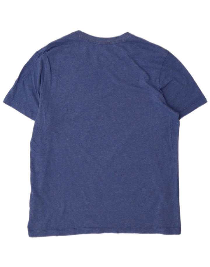 Nike Herren Dri Fit T-Shirt-Oberteil aus mittelblau gefleckter Baumwolle