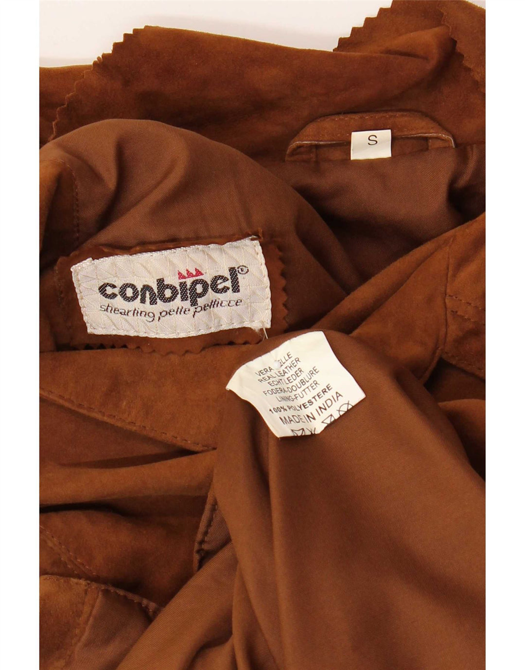 Conbipel Damen-Blazer, übergroß, 3 Knöpfe, Wildleder, Gr. 10, Größe S, Braun