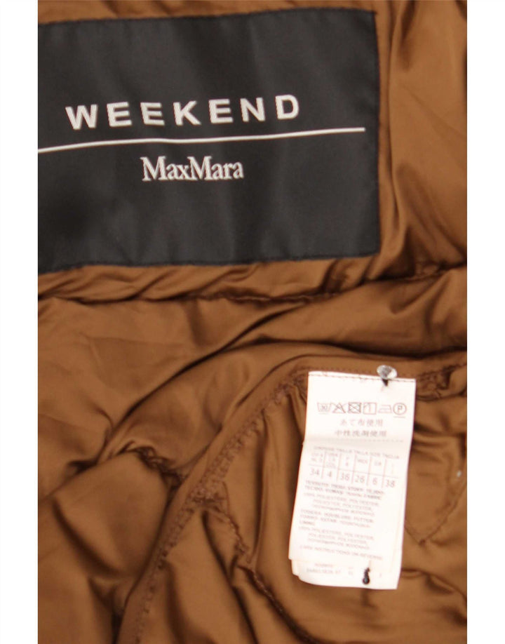 Max Mara Womens Weekend Übergroße wattierte Jacke UK 6 XS Braun Polyester