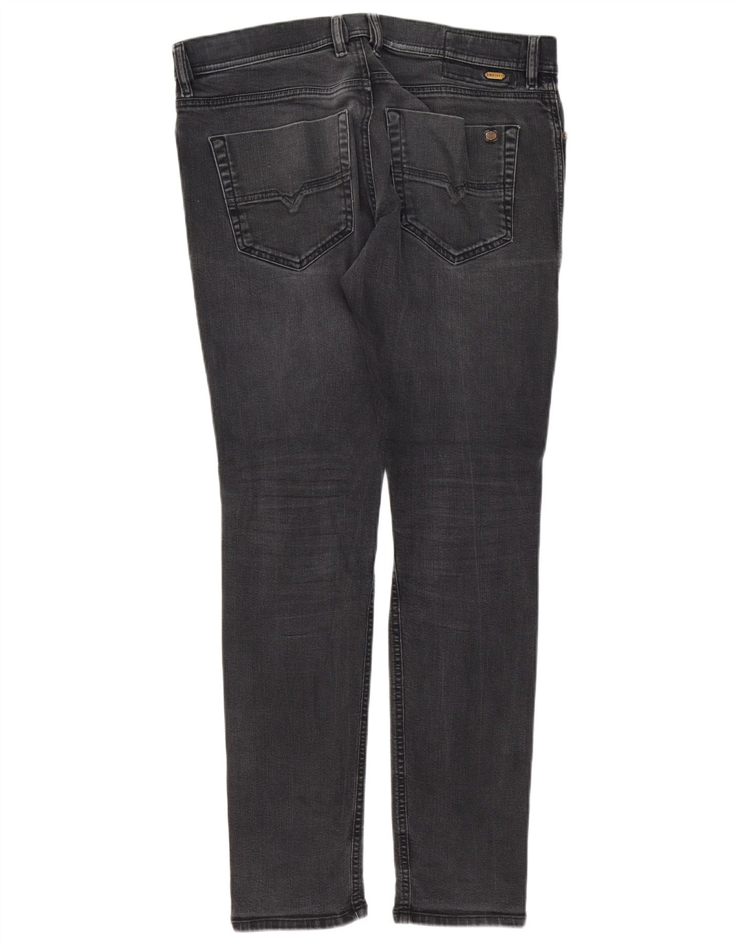 Diesel Herren Carrot Slim Jeans W32 L32 Graue Baumwolle
