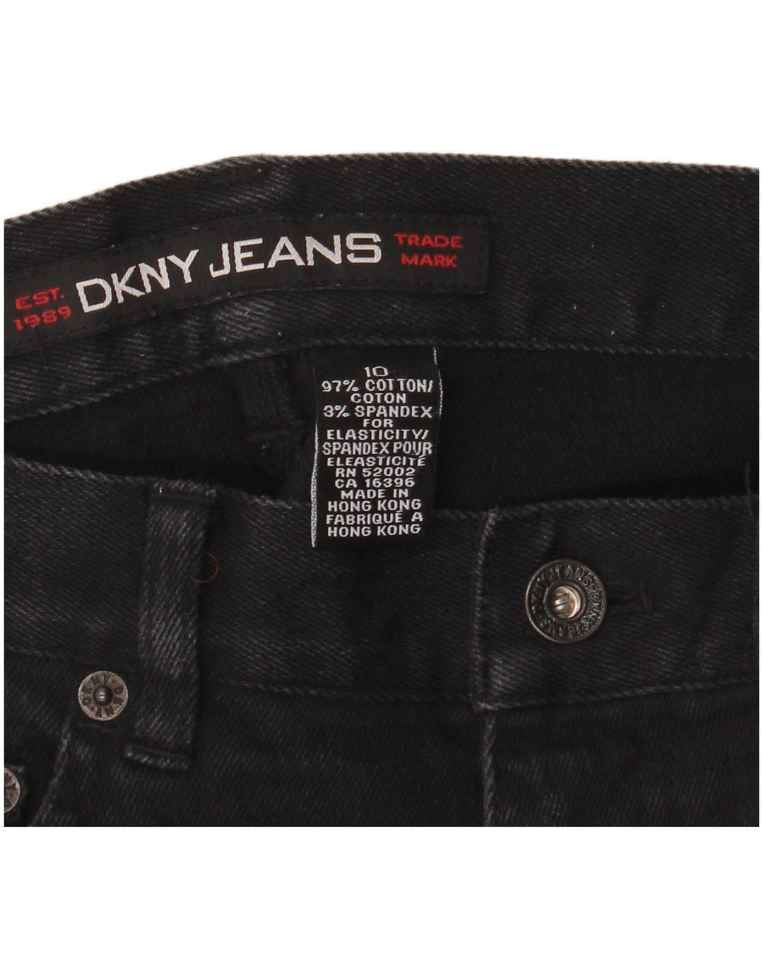 DKNY Damen Bootcut Jeans US 10 Large W30 L30 Schwarze Baumwolle