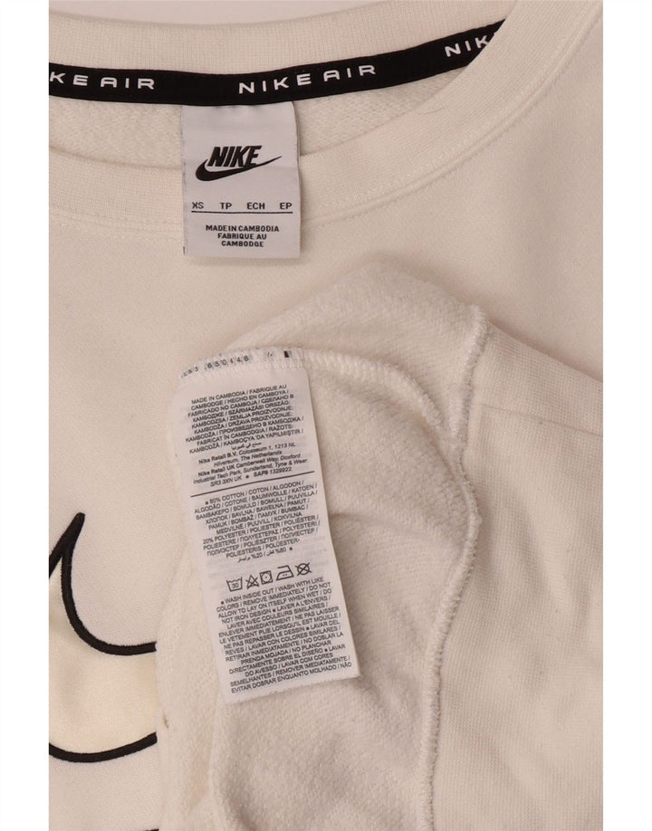 NIKE Herren-Sweatshirt mit lockerer Passform, Grafik, XS, weiße Baumwolle