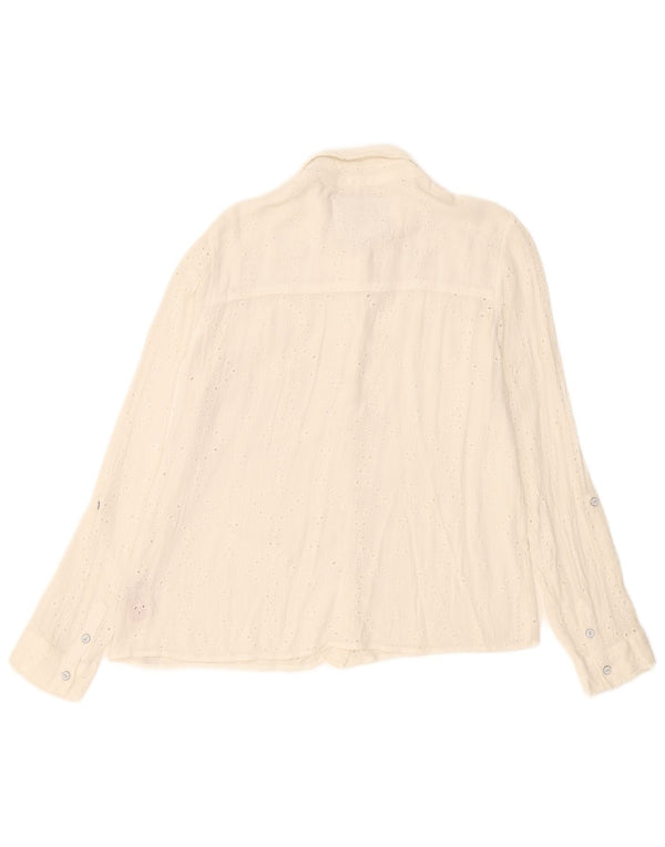 Superdry Damen-Hemd UK 18 XL aus weißer Baumwolle
