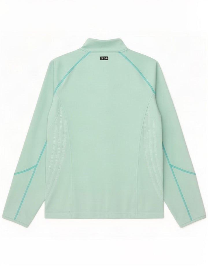 Adidas Damen Trainingsanzug Top Jacke UK 14 Medium Türkis Polyester