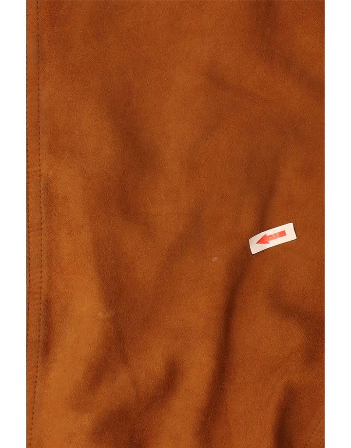 Vintage Herren Wildleder Bomberjacke IT 48 Mittelbraunes Leder